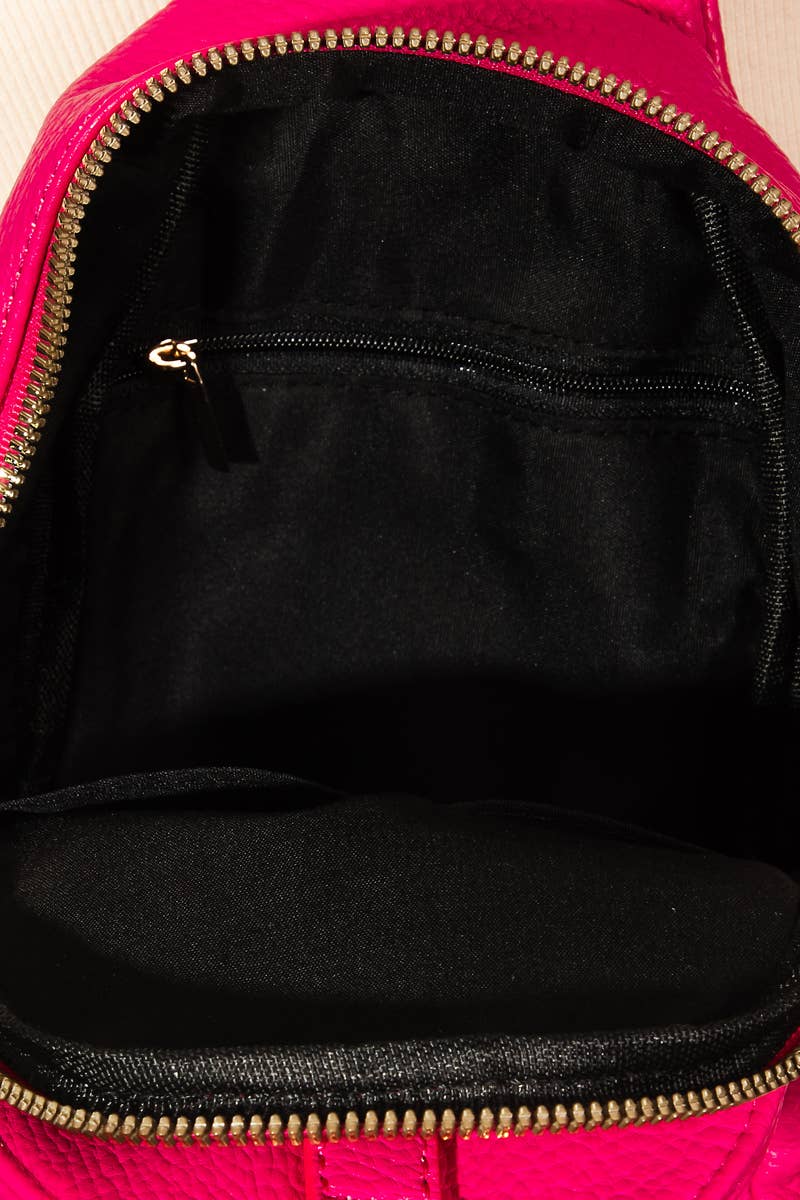 Black Single Strap Faux Leather Bag
