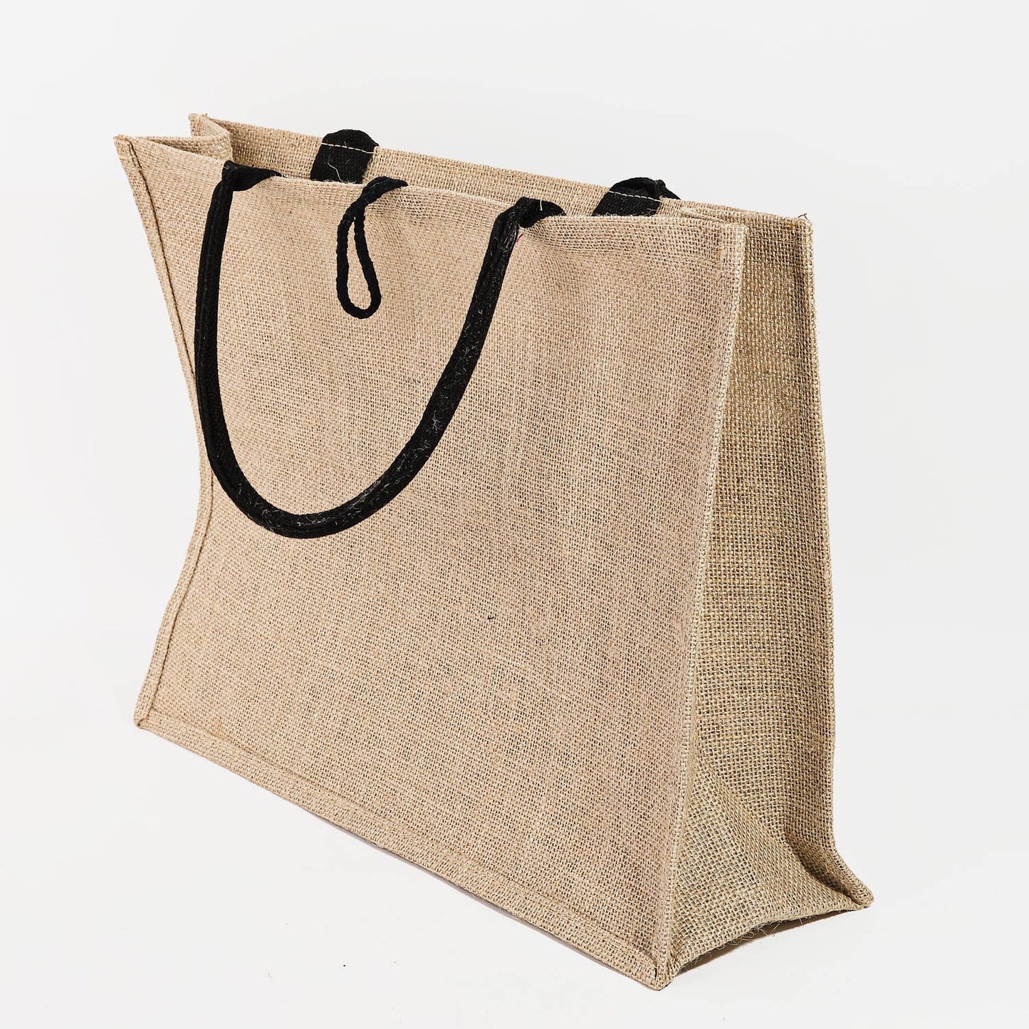 Hello Weekend Burlap Tote Bag Ivory