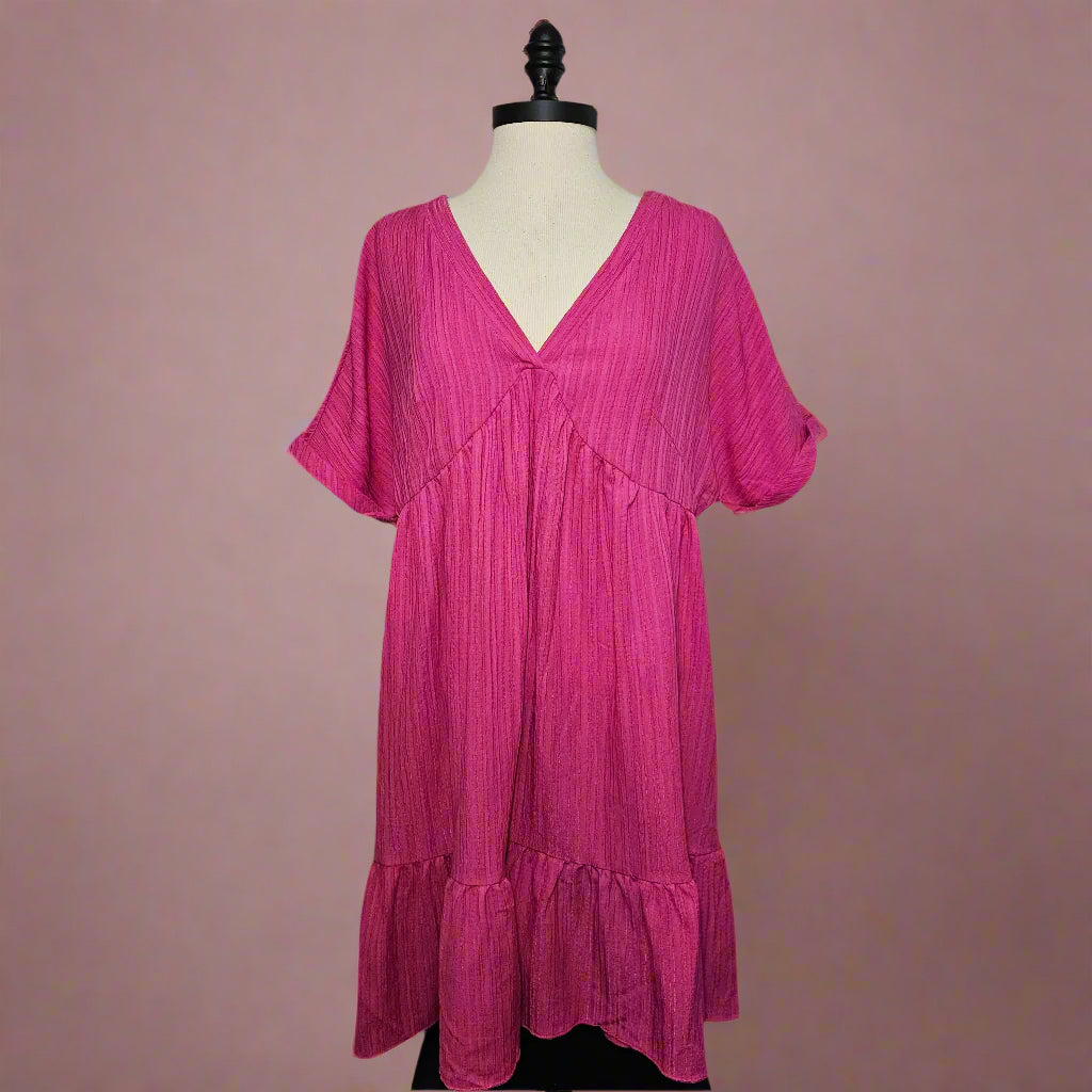 Camellia Short Sleeved Pink Dress