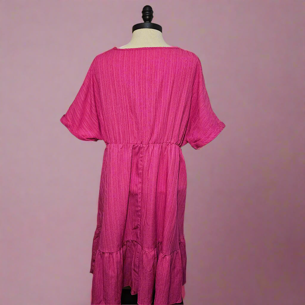 Camellia Short Sleeved Pink Dress