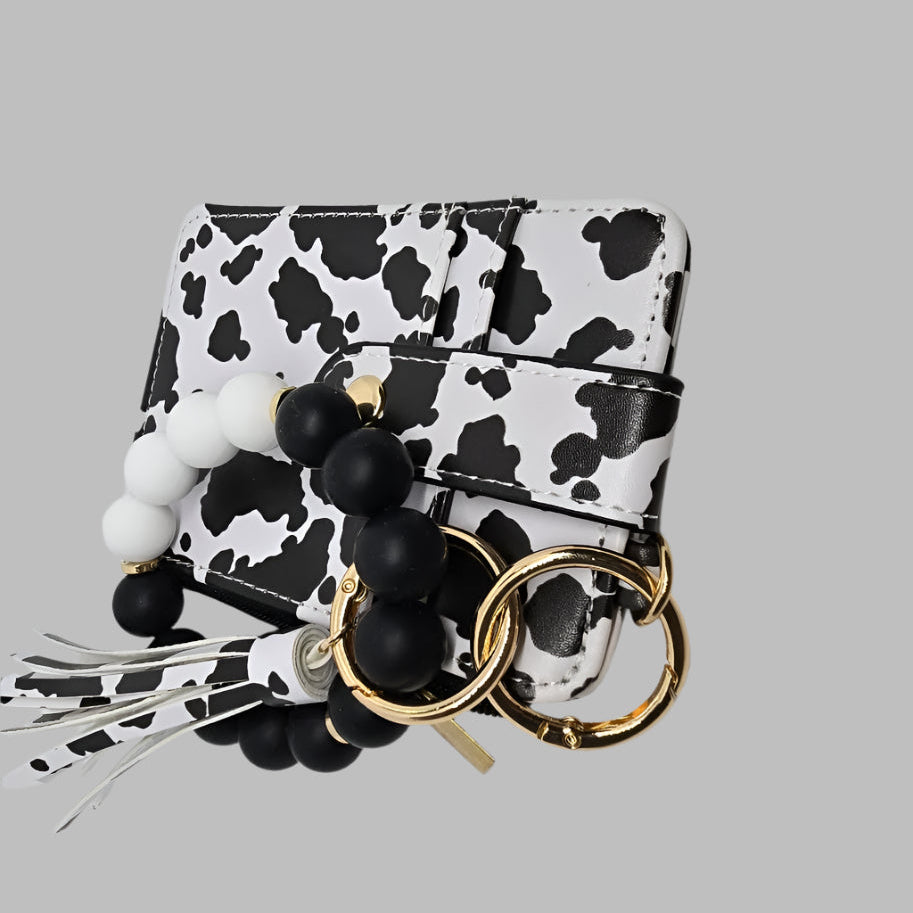 Cow Print Wristlet