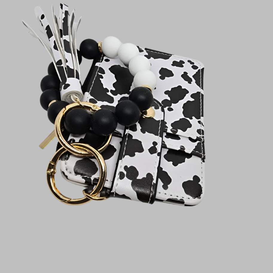 Cow Print Wristlet