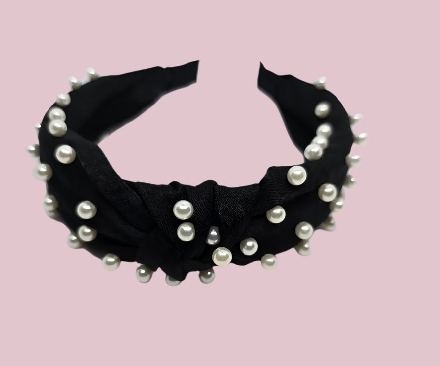Black Pearl Knotted Headband