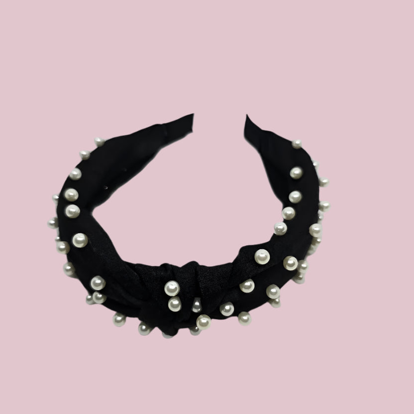 Black Pearl Knotted Headband