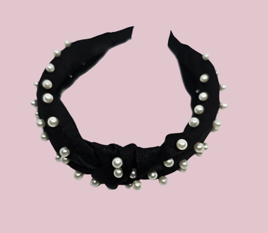 Black Pearl Knotted Headband