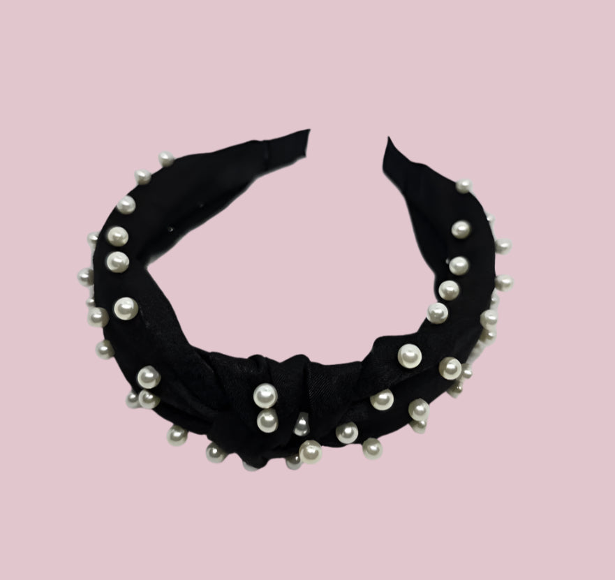 Black Pearl Knotted Headband