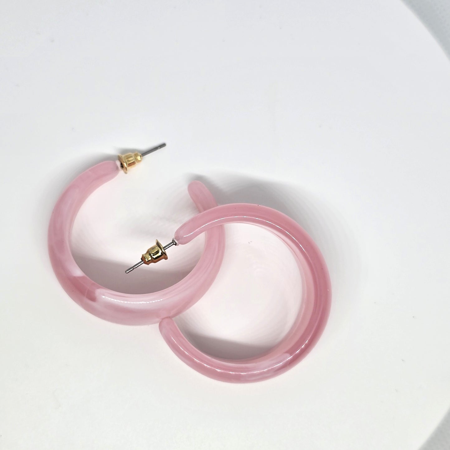 Pink Acrylic Hoop Earrings