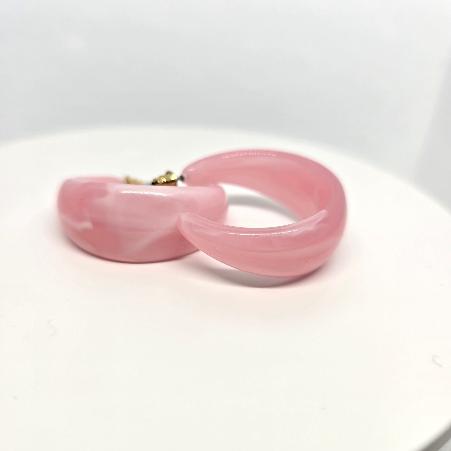 Pink Acrylic Hoop Earrings