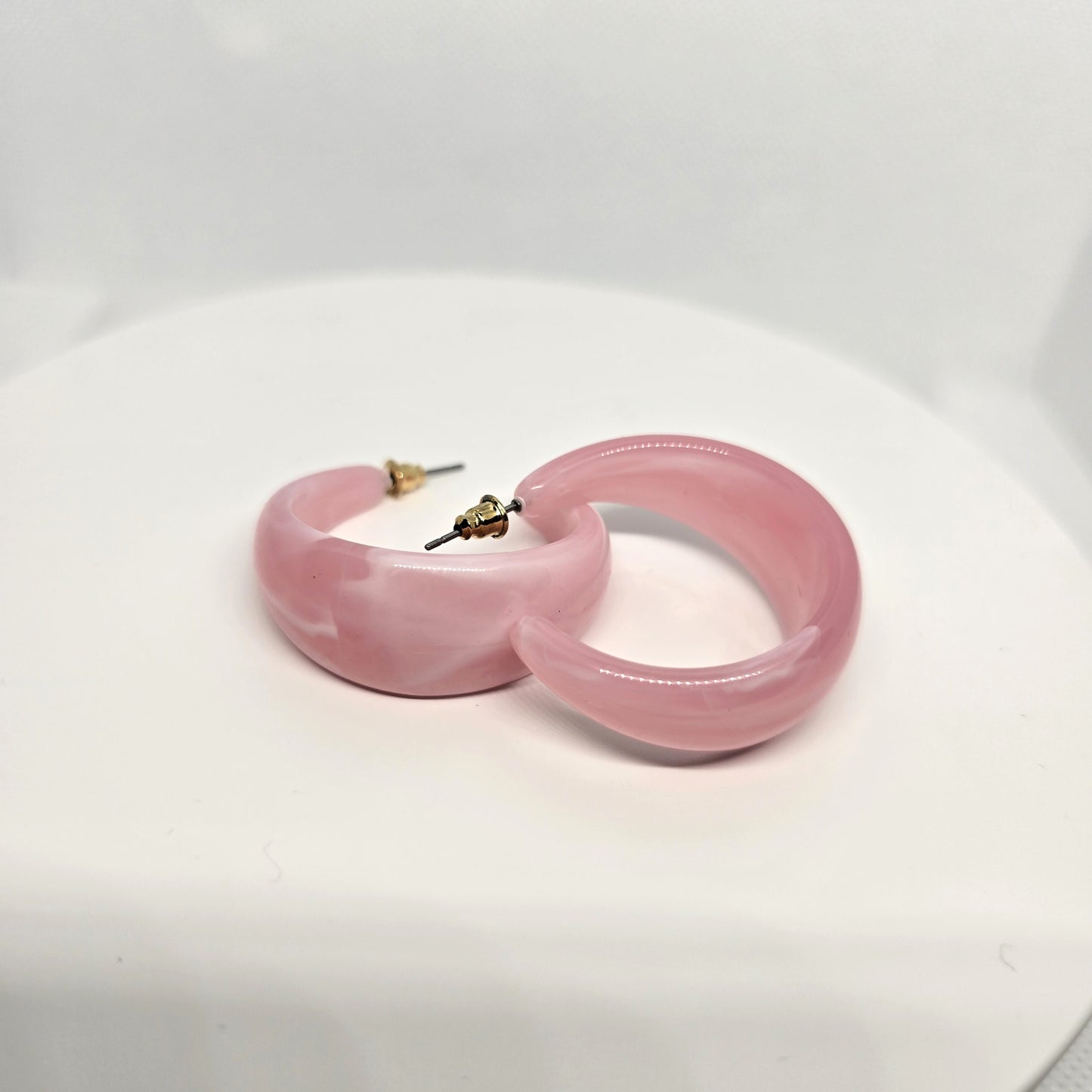 Pink Acrylic Hoop Earrings