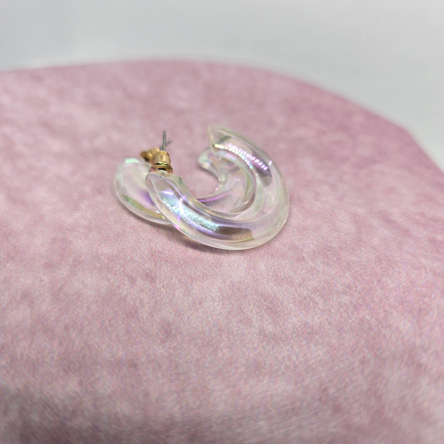 Clear Holographic Hoop Earrings