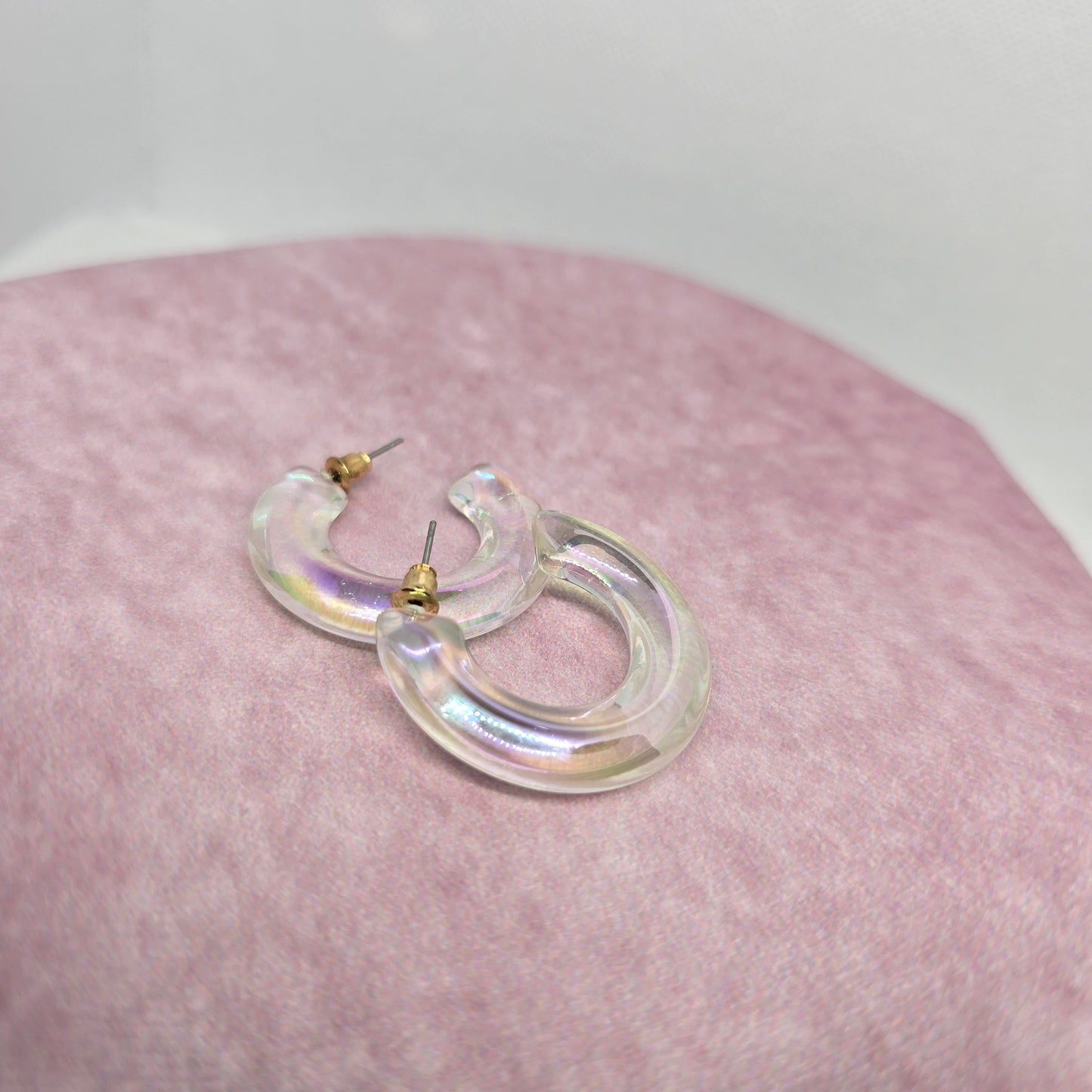 Clear Holographic Hoop Earrings
