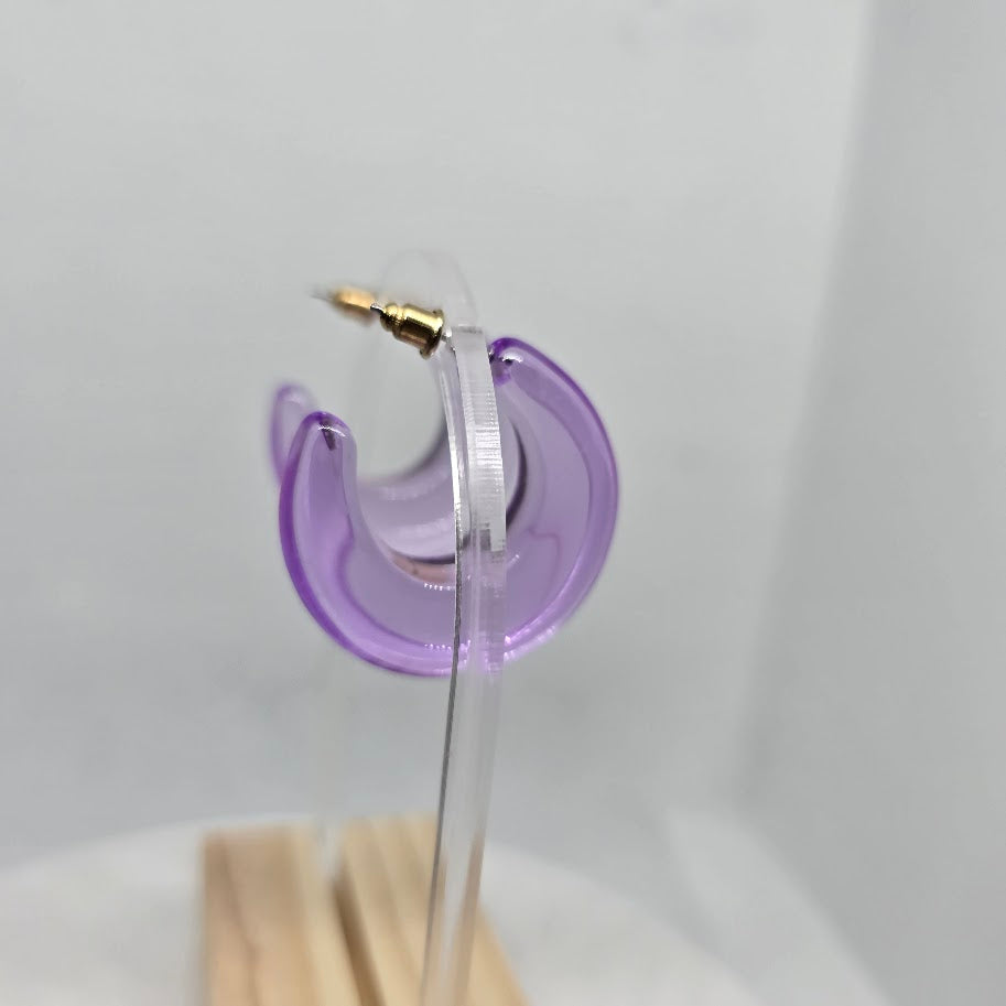 Purple Clear Hoops