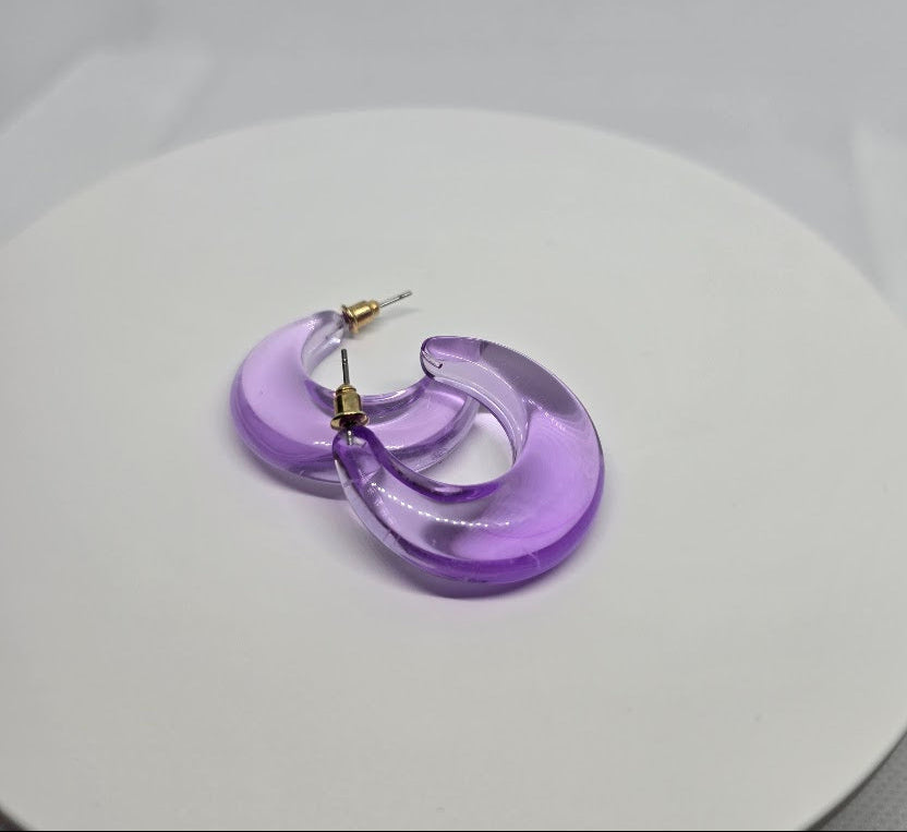 Purple Clear Hoops