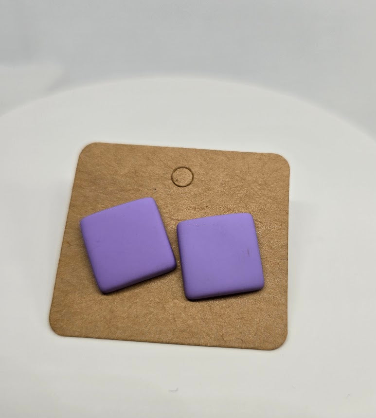 Square Purple Studs