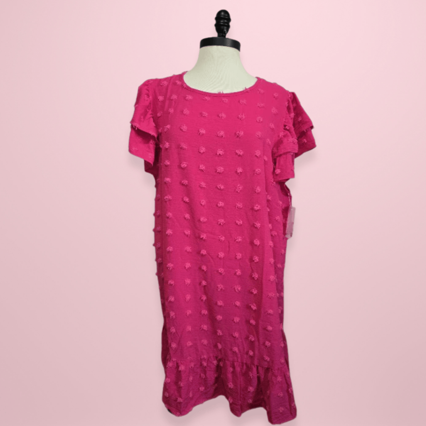 ZENA Pink Swiss Dot Dress