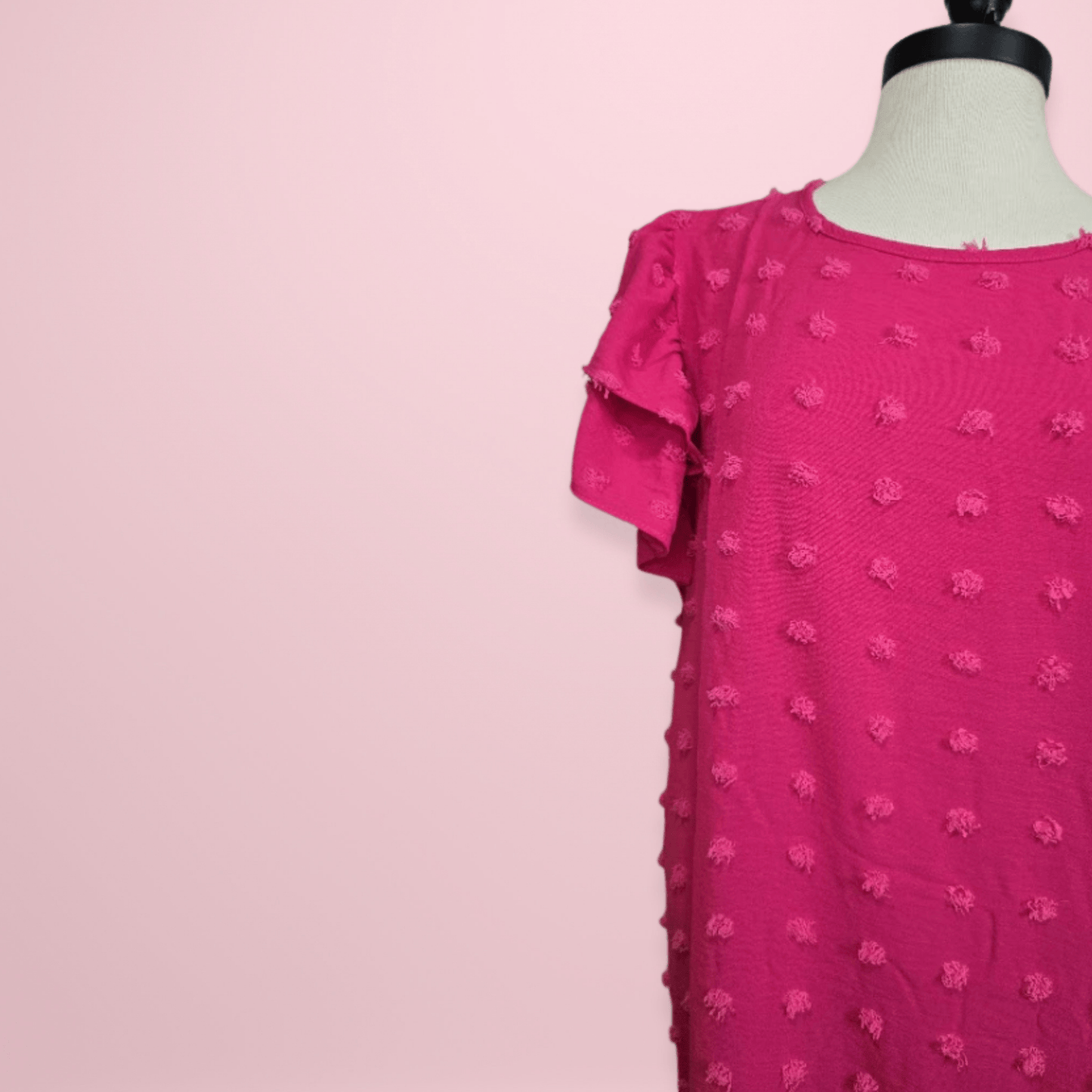 ZENA Pink Swiss Dot Dress