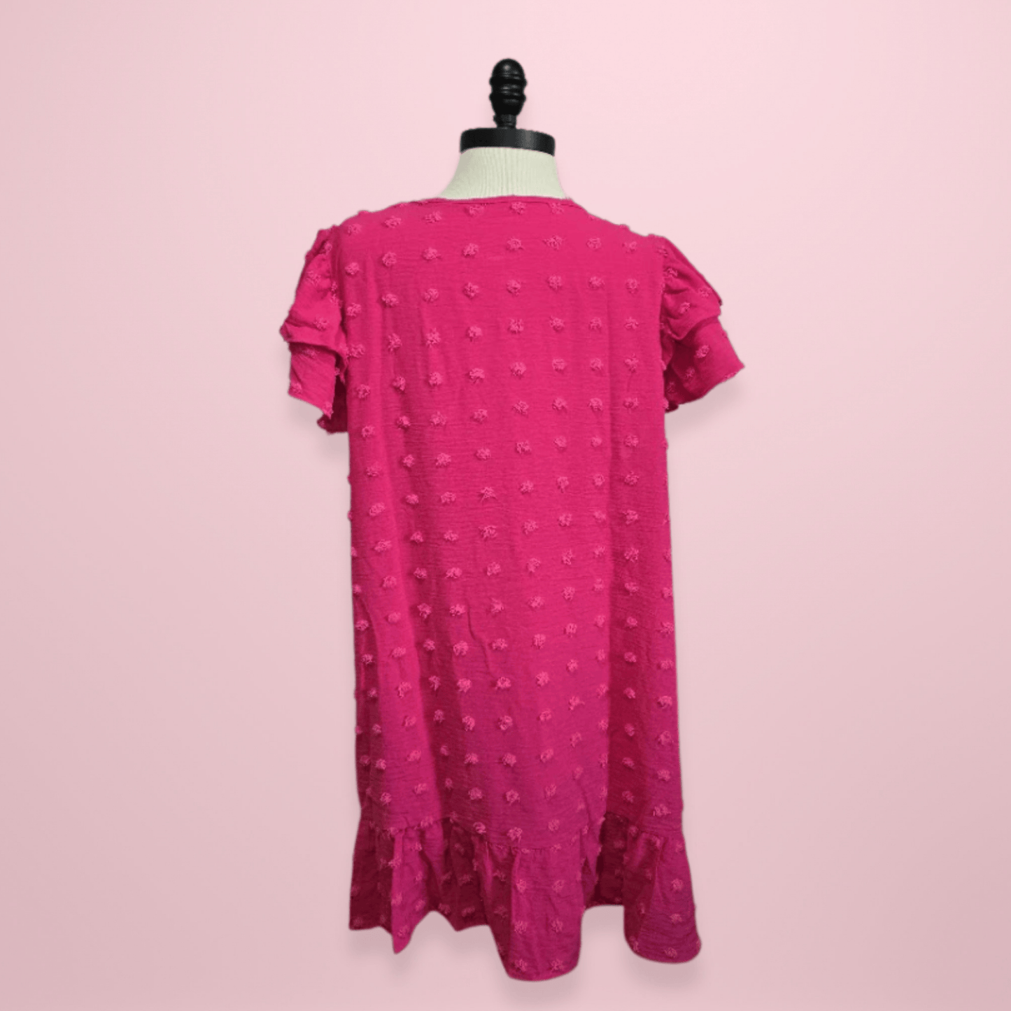 ZENA Pink Swiss Dot Dress