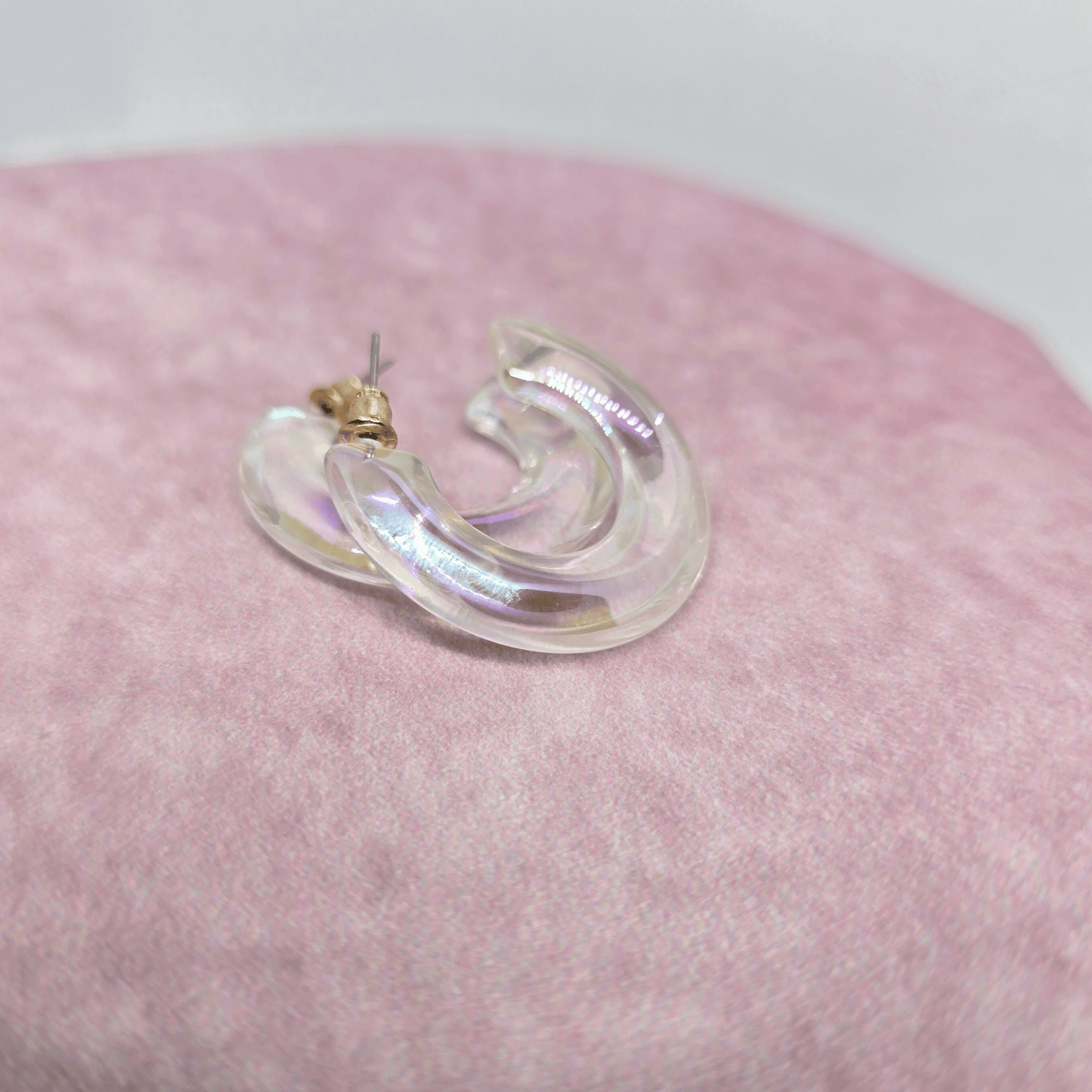 Clear Holographic Hoop Earrings