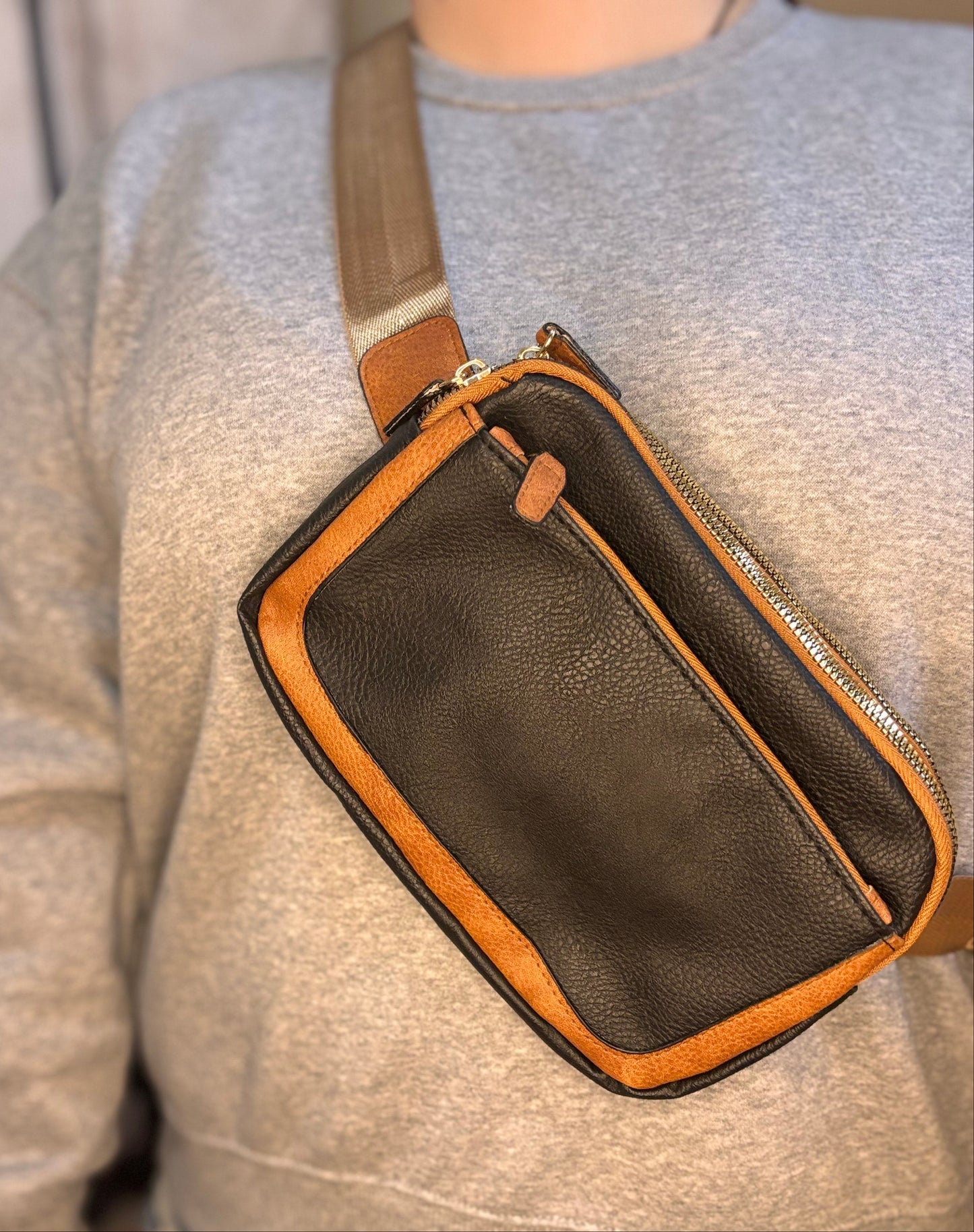 Black/Brown Crossbody